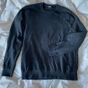 Uniqlo Crew Neck Cotton Sweater — Black